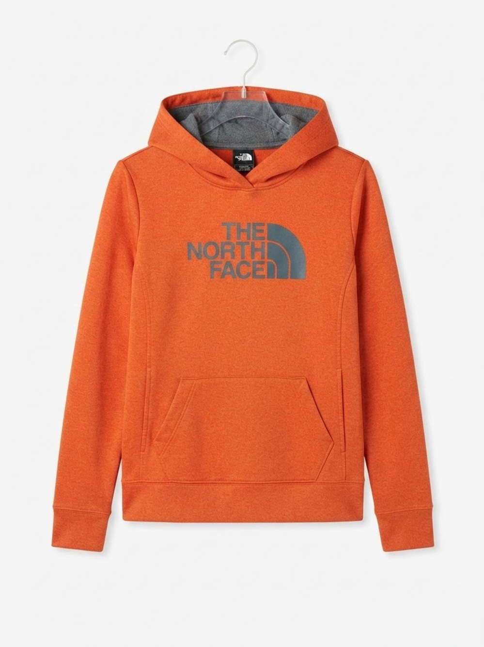 The North Face Orange Hoodie with Gray Logo -Women’s